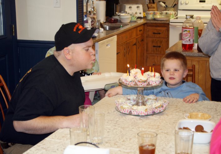 Blowing out the candles